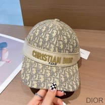 Christian Dior Baseball Cap D-Oblique Cotton Khaki