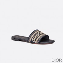Christian Dior Bag Outlet For Sale Christian Dior Dway Slides Women Canvas Blue - Dior Bag Outlet Official