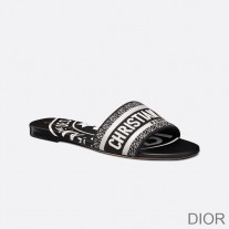 Christian Dior Bag Outlet For Sale Christian Dior Dway Slides Women Jute Motif Canvas Black - Dior Bag Outlet Official