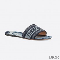 Christian Dior Bag Outlet For Sale Christian Dior Dway Slides Women Tie & Dye Motif Canvas Blue - Dior Bag Outlet Official