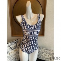 Christian Dior Bag Outlet For Sale Christian Dior Swimsuit Women Oblique Technical Fabric Blue - Dior Bag Outlet Official