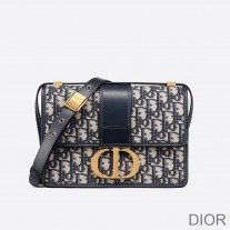 Dior 30 Montaigne Bag Oblique Motif Canvas Blue - Dior Bag Outlet Official