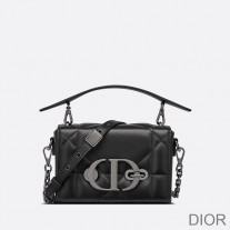 Dior 30 Montaigne Box Bag with Handle Maxicannage Lambskin Black - Dior Bag Outlet Official