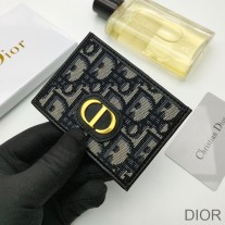 Dior 30 Montaigne Card Holder Oblique Motif Canvas Blue - Dior Bag Outlet Official