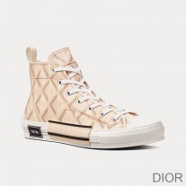 Dior B23 High-Top Sneakers Unisex CD Diamond Motif Canvas Brown - Dior Bag Outlet Official