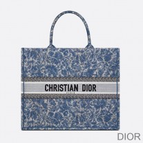 Dior Book Tote Brocart Motif Canvas Blue - Dior Bag Outlet Official