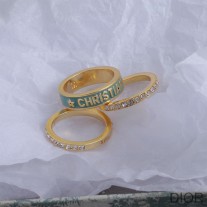 Dior Code Ring Set Metal, Crystals and Lacquer Gold/Green - Dior Bag Outlet Official