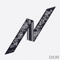 Dior Mitzah Twill Toile de Jouy Flowers Silk Black - Dior Bag Outlet Official