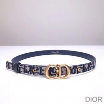 Dior Saddle Belt Oblique Calfskin Blue