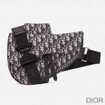 Dior Saddle Crossbody Oblique Motif Canvas Blue