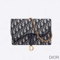 Dior Saddle Pouch Oblique Motif Canvas Blue - Dior Bag Outlet Official