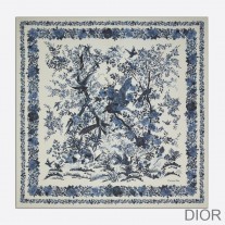 Dior Shawl Jardin d'Hiver Cashmere and Silk Blue - Dior Bag Outlet Official