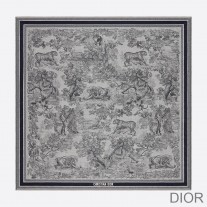Dior Shawl Toile de Jouy Wool, Silk and Cotton Grey - Dior Bag Outlet Official