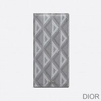 Large Dior Vertical Wallet CD Diamond Motif Canvas Grey - Dior Bag Outlet Official