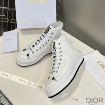 Walk'N'Dior High-Top Platform Sneakers Women Canvas White - Dior Bag Outlet Official