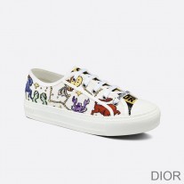 Walk'n'Dior Sneakers Women Pixel Zodiac Motif Canvas White - Dior Bag Outlet Official