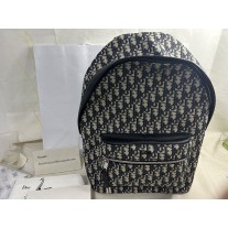 Christian Dior Rider Backpack Oblique Canvas Blue Beige