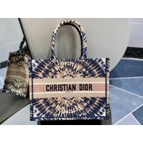 Dior Book Tote Canvas Embroidered Tie Dye Multicolor