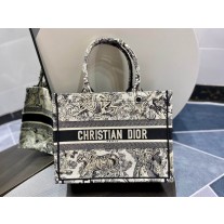 Dior Book Tote Dior Book Tote Black and White Toile de Jouy Reverse Embroidery