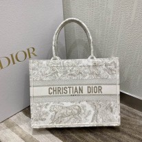 Dior Book Tote Ecru Toile de Jouy Embroidery