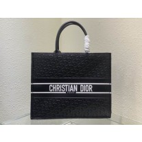 Dior Book Tote Black Perforated Embossed Calfskin