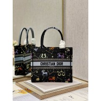Dior Book Tote In Multicolor Dior Pixel Zodiac Embroidery