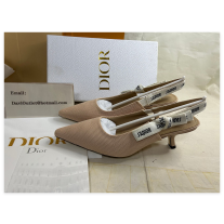 Dior J''Adior Slingback Pumps 65mm Satin and Cotton Beige