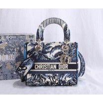 Dior Lady D-Lite Blue Dior Palms Embroidery
