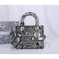 Dior Lady D-Lite Blue Toile de Jouy Reverse Embroidery