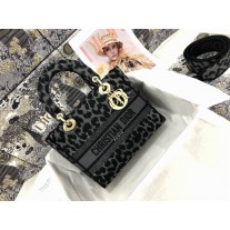 Dior Lady D-Lite Gray and Black Mizza Embroidery