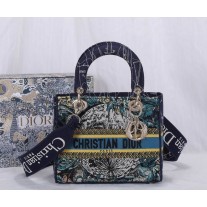 Dior Lady D-Lite Latte Multicolor Dior Constellation Embroidery Blue