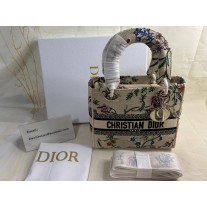 Dior Medium Lady D-Lite Bag Dior Petites Fleurs Embroidered Multicolor