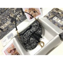 Dior Saddle Bag Black Toile de Jouy Reverse Jacquard