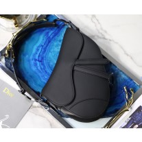 Dior Saddle Bag with Strap Ultramatte Calfskin All Black