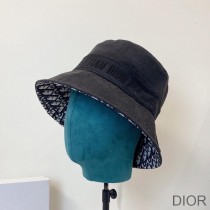 Christian Dior Bucket Hat Oblique Denim Black