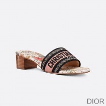 Christian Dior Bag Outlet For Sale Christian Dior Dway Heeled Slides Women Jardin d'Hiver Motif Canvas White - Dior Bag Outlet Official