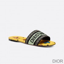 Christian Dior Bag Outlet For Sale Christian Dior Dway Slides Women Pixel Zodiac Motif Canvas Yellow - Dior Bag Outlet Official