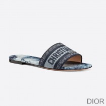 Christian Dior Bag Outlet For Sale Christian Dior Dway Slides Women Tie & Dye Motif Canvas Blue - Dior Bag Outlet Official