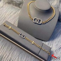 Dior 30 Montaigne Bracelet Metal And White Crystals Gold - Dior Bag Outlet Official