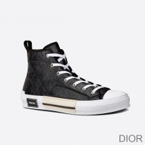 Dior B23 High-Top Sneakers Unisex CD Diamond Motif Canvas Black - Dior Bag Outlet Official