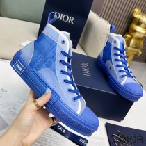 Dior B23 High-Top Sneakers Unisex Oblique Motif Canvas Blue - Dior Bag Outlet Official