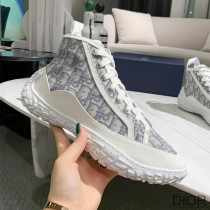 Dior B28 High-Top Sneakers Unisex Oblique Motif Canvas and Rubber Grey - Dior Bag Outlet Official