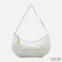Dior CD Lounge Bag Cannage Lambskin White - Dior Bag Outlet Official