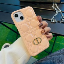 Dior CD iPhone Case Cannage Patent Leather Pink - Dior Bag Outlet Official