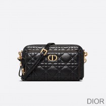 Dior Caro Double Pouch Cannage Calfskin Black - Dior Bag Outlet Official