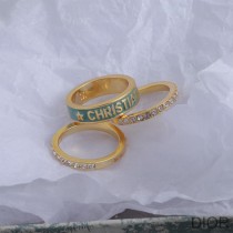 Dior Code Ring Set Metal, Crystals and Lacquer Gold/Green - Dior Bag Outlet Official