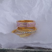Dior Code Ring Set Metal, Crystals and Lacquer Gold/Purple - Dior Bag Outlet Official