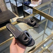 Dior D-Club Slides Women Calfskin Black - Dior Bag Outlet Official