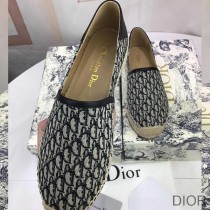 Dior Granville Espadrilles Women Oblique Motif Canvas Black - Dior Bag Outlet Official