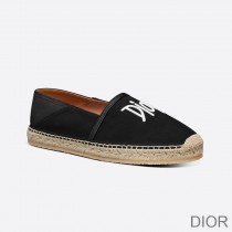 Dior Granville Espadrilles Women Shawn Logo Motif Canvas Black - Dior Bag Outlet Official